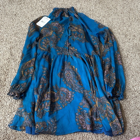Free People Vibrant Blue Paisley dress - Picture 8 of 13